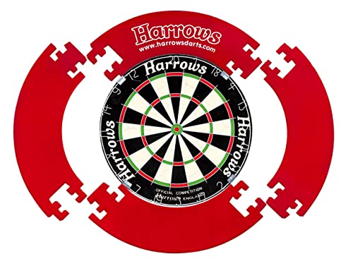 Harrows Dartscheiben-Einfassungsring I Dartscheiben-Einfassung 4 Stück I Einfache Montage Dart-Einfassung I Wandschutz Extra 720 mm Schutz I Doppelseitig für Lange Lebensdauer I Darts-Zubehör I Rot Harrows Dartscheiben-Einfassungsring I Dartscheiben-Einfassung 4 Stück I Einfache Montage Dart-Einfassung I Wandschutz Extra 720 mm Schutz I Doppelseitig für Lange Lebensdauer I Darts-Zubehör I Rot von Harrows