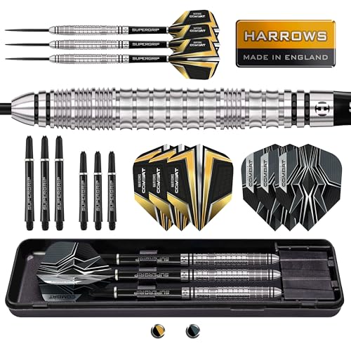 Harrows Combat Dartpfeil-Set mit 90% Wolframstahlspitze, 21 g bis 30 g, alle Gewichte erhältlich, riesiges 17-teiliges Paket mit Ersatzschäften, Prime Flights und Reiseetui (22 Grams) Harrows Combat Dartpfeil-Set mit 90% Wolframstahlspitze, 21 g bis 30 g, alle Gewichte erhältlich, riesiges 17-teiliges Paket mit Ersatzschäften, Prime Flights und Reiseetui (22 Grams) von Harrows