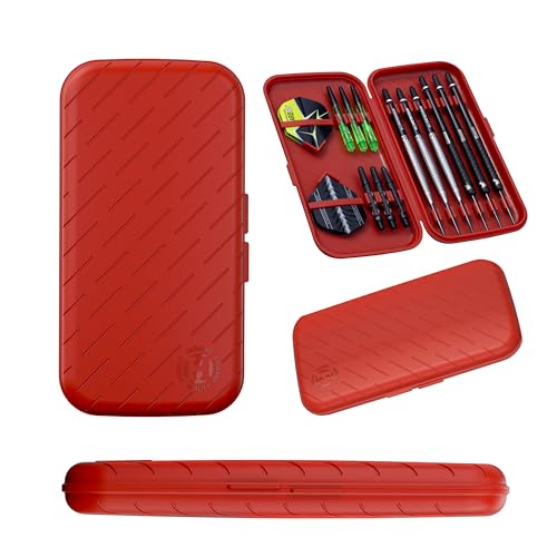 Harrows Darts Case Slim Case | Das kleinste und leichteste 6-Dart-Etui der Welt | Dart-Halter | Dart-Etui für 3 Darts und 6 Darts | Robuste Hydrocarbon-Konstruktion-rot von Harrows