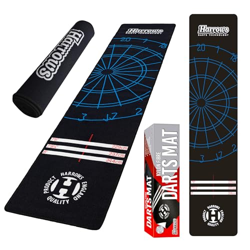 Harrows Dartteppich I Dartmatte mit Dart Oche I Dart Teppich für Steeldarts & Softdarts I Turnier Mit Abwurflinie I Professionelle Dartmatte mit Gummirückseite Harrows Dartteppich I Dartmatte mit Dart Oche I Dart Teppich für Steeldarts & Softdarts I Turnier Mit Abwurflinie I Professionelle Dartmatte mit Gummirückseite von Harrows