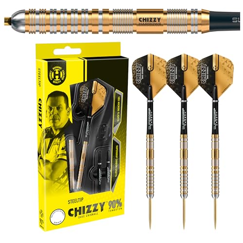 Harrows Dave Chizzy“ Chisnall 90% Tungsten Darts | Pro Player Steel Tip Darts-Set | 21g, 22g, 23g, 24g, 25g & 26g | Enthält Supergrip-Carbonschäfte und 100-Mikron-Chizzy-Flights (24g) Harrows Dave Chizzy“ Chisnall 90% Tungsten Darts | Pro Player Steel Tip Darts-Set | 21g, 22g, 23g, 24g, 25g & 26g | Enthält Supergrip-Carbonschäfte und 100-Mikron-Chizzy-Flights (24g) von Harrows
