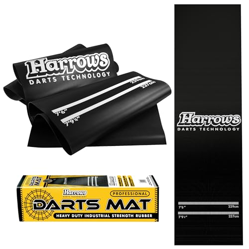 Harrows Dartmatte mit Darts Oche I Bodenmattenschutz I rutschfeste Matte I Professionelle Dartmatte aus Gummi I Dartzubehör Harrows Dartmatte mit Darts Oche I Bodenmattenschutz I rutschfeste Matte I Professionelle Dartmatte aus Gummi I Dartzubehör von Harrows