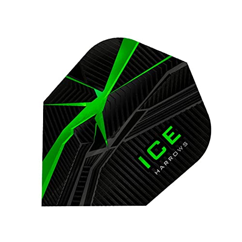 Harrows Ice Recut Dart-Flights, 100 Mikron, 1 Set mit 3 Flights, Standard Nr. 6, Grün von Harrows