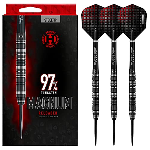 Harrows magnum reloaded dartpfeile, 97 % wolfram, mit stahlspitze, 22 g, schwarz und silber Harrows magnum reloaded dartpfeile, 97 % wolfram, mit stahlspitze, 22 g, schwarz und silber von Harrows