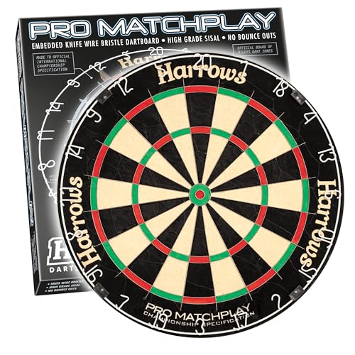 Harrows Dart Board Pro Matchplay I Dartscheibe, offizielle Größe, Dartscheibe mit ultradünnem Messerdraht für maximale Punktzahl, kompatibel mit Dartscheibenständer, Dartscheibenbeleuchtung Harrows Dart Board Pro Matchplay I Dartscheibe, offizielle Größe, Dartscheibe mit ultradünnem Messerdraht für maximale Punktzahl, kompatibel mit Dartscheibenständer, Dartscheibenbeleuchtung von Harrows