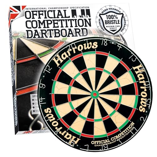 Harrows Dartscheibe, offizieller Wettbewerb, Dartscheibe, offizielle Größe, Dartscheibe mit klammerfreiem Bullseye, kompatibel mit Dartscheibenständer, Dartscheibenleuchte, Dartscheibenschrank Harrows Dartscheibe, offizieller Wettbewerb, Dartscheibe, offizielle Größe, Dartscheibe mit klammerfreiem Bullseye, kompatibel mit Dartscheibenständer, Dartscheibenleuchte, Dartscheibenschrank von Harrows
