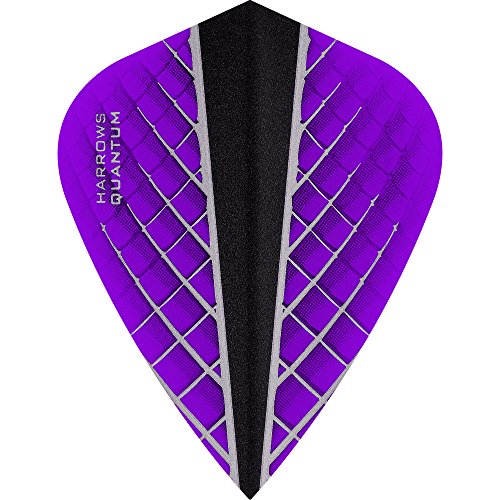 Harrows Quantum X Dart-Flights, 100 Mikron, Drache, 3D-Effekt, 10 Sets (30) (lila) von Harrows