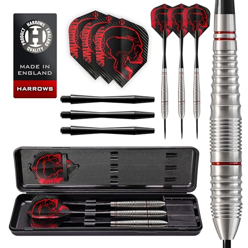 Harrows Rage Tungsten Style Darts | Steeldarts-Set mit Tragetasche | 21g, 22g, 23g & 24g| Enthält Speedline-Schäfte und 100-Mikron-Rage-Flights (21g) Harrows Rage Tungsten Style Darts | Steeldarts-Set mit Tragetasche | 21g, 22g, 23g & 24g| Enthält Speedline-Schäfte und 100-Mikron-Rage-Flights (21g) von Harrows