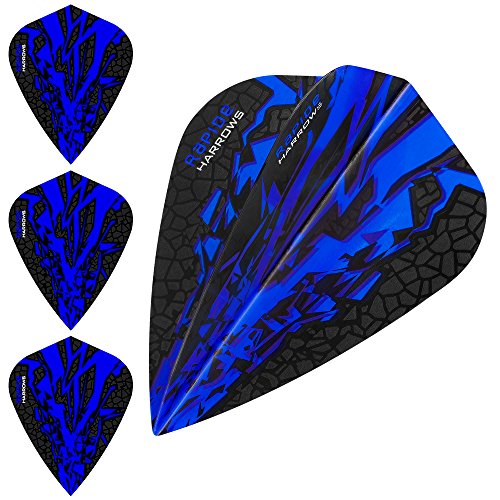 Harrows Rapide X Dart-Flights, 100 Mikron, Drachen, 10 Sets (30) (blau) von Harrows