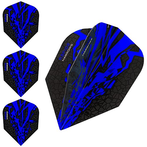 Harrows Rapide X Dart-Flights, 100 Mikron, Standard, 10 Sets (30) (blau) von Harrows