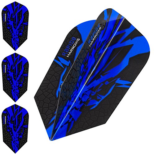 Harrows Rapide X Dart-Flights, 100 Mikron, schmal, 10 Sets (30 Stück) (blau) von Harrows