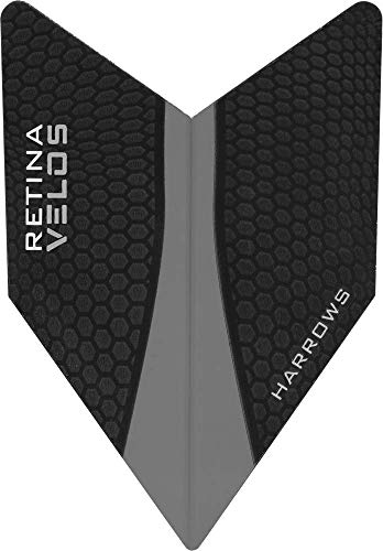 Harrows Retina-Dart-Flights, extra stark, Velos, 5 Sets (15 Stück) (schwarz) von Harrows