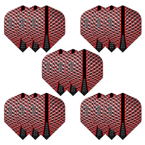 Harrows Silika Nr. 2 Dart-Flights, 5 x Sets (insgesamt 15 Flights), 100 Mikrometer-Dart-Flights, Premium-extra stark, hergestellt in Großbritannien, professionelles Dart-Zubehör, rote Dart-Flights von Harrows