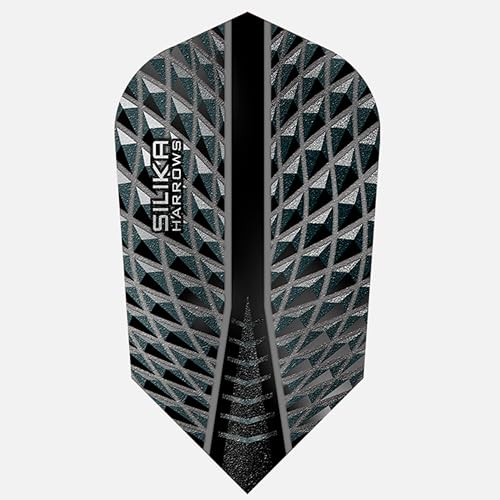 Harrows Silika Slim Dart Flights | 5 x Sets Darts Flights (15 Flights insgesamt) I 100 Mikron Dart Flights I Premium Extra Stark Made in UK I Professionelles Dartzubehör I Schwarze Dart-Flights von Harrows