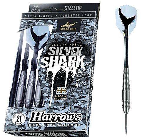Harrows Silver Shark Dart-Set mit Stahlspitze, 21 g Harrows Silver Shark Dart-Set mit Stahlspitze, 21 g von Harrows