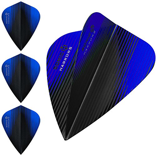 Harrows Sonic X Dart-Flights, 100 Mikron, Drachen, 5 Sets (15) (dunkelblau) von Harrows