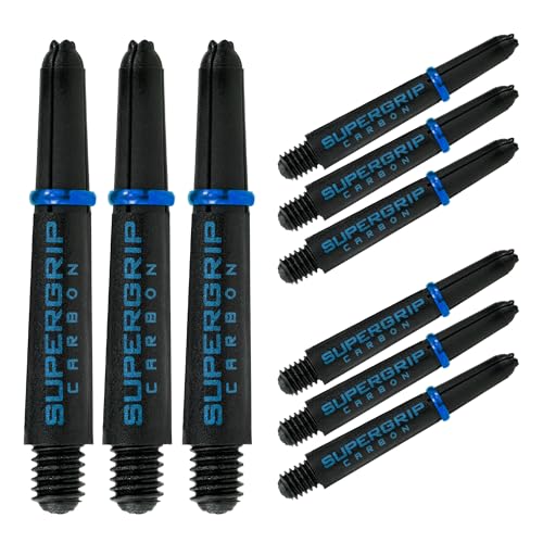 Harrows Supergrip Carbon Aqua Schäfte, erhöhter aerodynamischer Durchfluss, Dartschäfte, 3 Schäfte pro Packung, 3 Packungen enthalten (insgesamt 9 Schäfte) … (klein) von Harrows