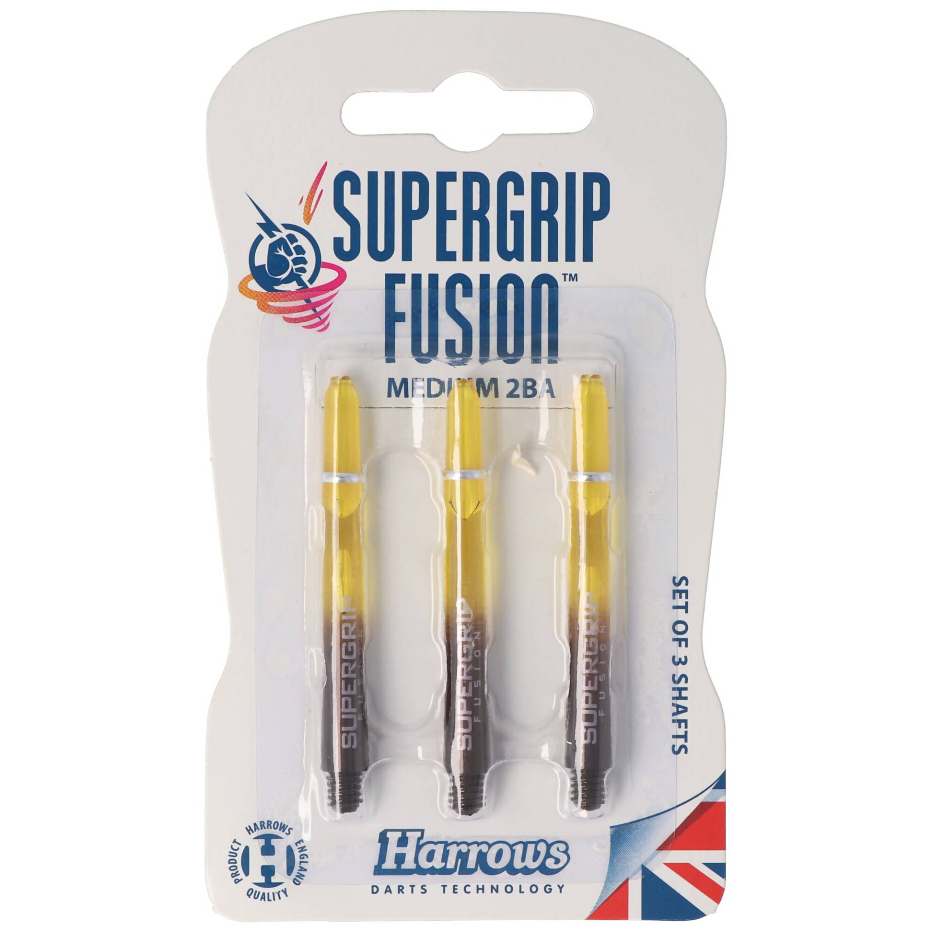 Harrows Supergrip Fusion, Dartschaft gelb, Medium, 2BA, 3 Stück Harrows Supergrip Fusion, Dartschaft gelb, Medium, 2BA, 3 Stück von Harrows