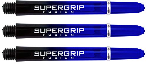 Harrows Supergrip Fusion Dart-Schäfte – Schwarz & Blau – kurz – 1 Set (3 Stiele) von Harrows