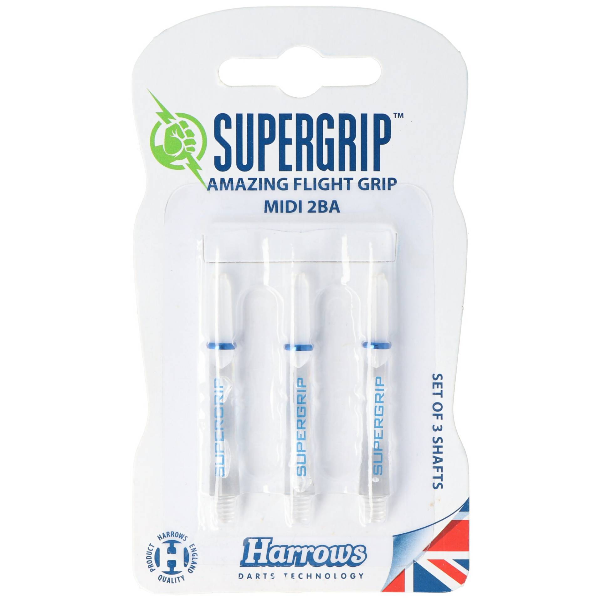 Harrows Supergrip Midi 2BA,3er Set, transparent/blau von Harrows