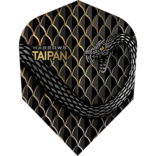 Harrows Taipan | 100 Mikron Dart Flights, 3 Sets mit 3 Flights, Standard Nr. 6, Gold von Harrows