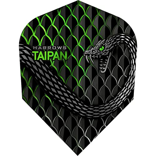 Harrows Taipan | 100 Mikron Dart Flights, 3 Sets mit 3 Flights, Standard Nr. 6, Grün Harrows Taipan | 100 Mikron Dart Flights, 3 Sets mit 3 Flights, Standard Nr. 6, Grün von Harrows
