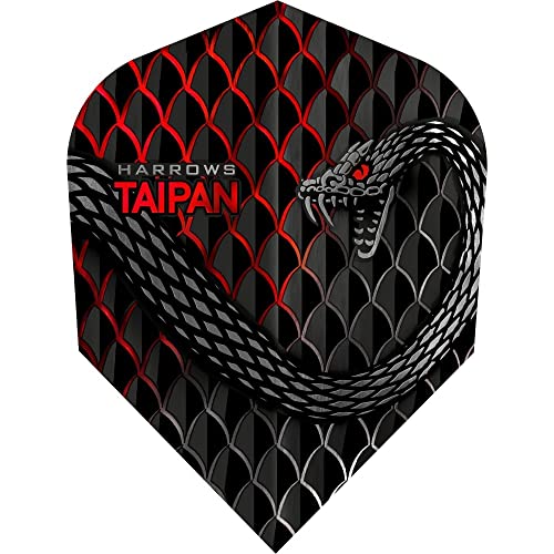 Harrows Taipan Dart-Flights, 100 Mikron, 3 Sets mit 3 Flights, Standard Nr. 6, Rot von Harrows