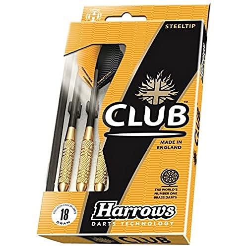 Harrows Unisex Club Brass Dartpfeile Gold 28g von Harrows