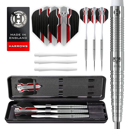 Harrows Wolfram 97% Tungsten Stahlspitzen Dart Set 21g, 22g, 23g, 24g, 25g & 26g - Inklusive Speedline Schäfte, Marathon - Wolfram Flights & Reiseetui Harrows Wolfram 97% Tungsten Stahlspitzen Dart Set 21g, 22g, 23g, 24g, 25g & 26g - Inklusive Speedline Schäfte, Marathon - Wolfram Flights & Reiseetui von Harrows