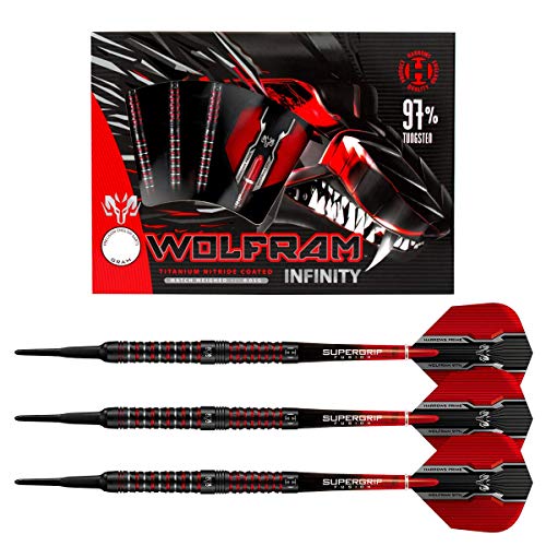 Harrows Wolfram Infinity 97% Tungsten Darts | Dartset mit weicher Spitze| 18g und 20g | Enthält Supergrip Fusion Shafts und 100 Micron Prime Flights-20g Harrows Wolfram Infinity 97% Tungsten Darts | Dartset mit weicher Spitze| 18g und 20g | Enthält Supergrip Fusion Shafts und 100 Micron Prime Flights-20g von Harrows