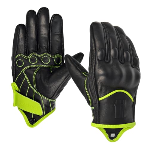 Harssidanzar Damen Vollfinger Ziegenleder Leder Touchscreen Motorradhandschuhe GL016 EU,Gelb Grün,Größe L Harssidanzar Damen Vollfinger Ziegenleder Leder Touchscreen Motorradhandschuhe GL016 EU,Gelb Grün,Größe L von Harssidanzar