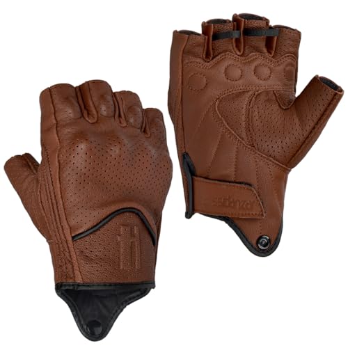 Harssidanzar Herren Motorradhandschuhe Leder Perforiert Motorradfahren Fahrhandschuhe CM044EU, Satte, Größe L Harssidanzar Herren Motorradhandschuhe Leder Perforiert Motorradfahren Fahrhandschuhe CM044EU, Satte, Größe L von Harssidanzar
