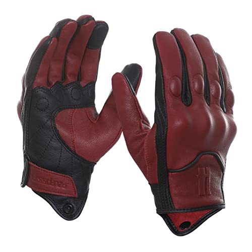 Harssidanzar Herren Vollfinger Ziegenleder Leder Touchscreen Motorradhandschuhe GM028E, Rot-Schwarz, Größe XS Harssidanzar Herren Vollfinger Ziegenleder Leder Touchscreen Motorradhandschuhe GM028E, Rot-Schwarz, Größe XS von Harssidanzar