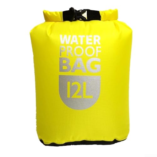 Hasaller Dry Wasserdichter Sack für Outdoor-Aktivitäten, reißfest und wasserdicht, Gelb, 12 l von Hasaller