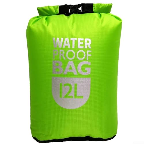 Hasaller Dry Wasserdichter Sack für Outdoor-Aktivitäten, reißfest und wasserdicht, Grün, 12 l von Hasaller