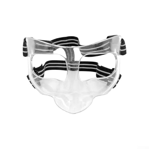 Hasaller Nasenschutz für gebrochene Nase, Basketball-Nasenschutz, verstellbar, Kollisionsschutz, transparent mit Polster (A Grau) von Hasaller