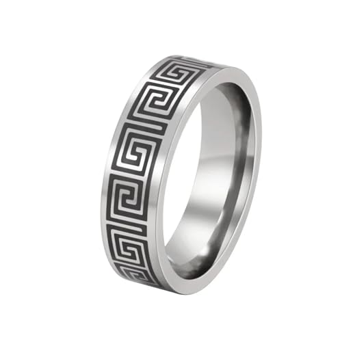 Hasdnker Ring Ringe Damen Bijouterie Herren 1 Stück Vintage Griechische Bandringe, Drehbarer Ring Mit Rückholband Für Männer Und Frauen, Zierlicher Hochzeitsschmuck, 8 Schwarz Hasdnker Ring Ringe Damen Bijouterie Herren 1 Stück Vintage Griechische Bandringe, Drehbarer Ring Mit Rückholband Für Männer Und Frauen, Zierlicher Hochzeitsschmuck, 8 Schwarz von Hasdnker