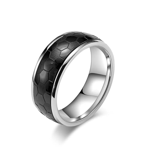 Hasdnker Ring Ringe Damen Bijouterie Herren Drehbare Fußballringe Für Männer Und Frauen, Unisex, Ring Zur Angstlinderung, Modische Ringe, 9 Schwarz von Hasdnker