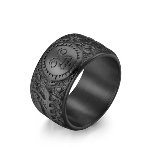 Hasdnker Ring Ringe Damen Bijouterie Herren Koreanische Version Sonne Mond Stern Paar Ring Für Männer Junge Paar Versprechen Ringe Mode Vintage Silber Farbe Ring 7 Schwarz von Hasdnker