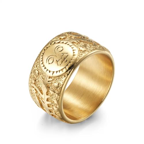 Hasdnker Ring Ringe Damen Bijouterie Herren Koreanische Version Sonne Mond Stern Paar Ring Für Männer Junge Paar Versprechen Ringe Mode Vintage Silber Farbe Ring 8 Gold von Hasdnker