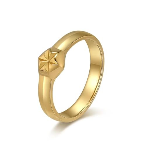 Hasdnker Ring Ringe Damen Bijouterie Herren Sternförmiger Ring Für Frauen Männer, Modischer, Schicker Alltagsring, Hochzeits- Und Verlobungsring, 10 Gold von Hasdnker