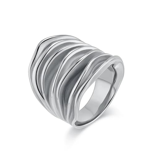 Hasdnker Ring Ringe Damen Bijouterie Herren Unregelmäßig Gewebter Wickelring, Wasserdicht, Silberfarbener Ring Für Damen, Ringschmuck 6 Silber von Hasdnker