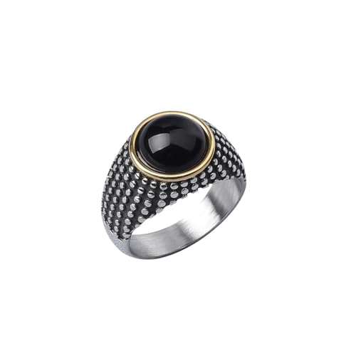 Hasdnker Ring Ringe Damen Bijouterie Herren Viele Edelsteinstile Für Herren, Onyx-Partyringe, Klassischer Modetrendschmuck, Hochwertiges Produkt 11 Schwarz von Hasdnker