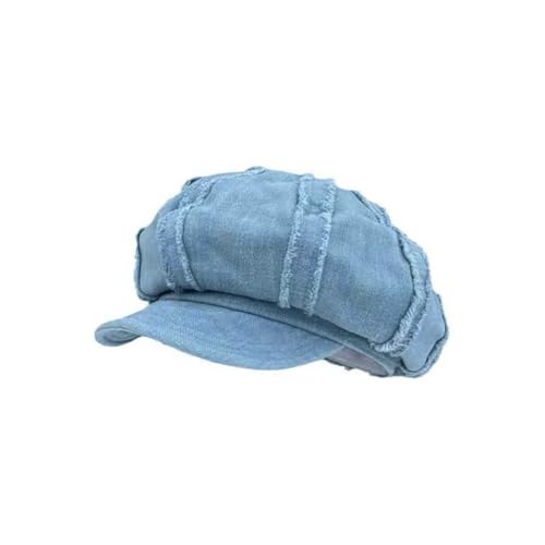 Hasdnker Strickmützen Hüte Mützen Caps Beanie Mütze Beanie Amerikanische Retro-Barettmütze Mit Rauen Kanten Für Damen, Frühling Und Herbst, Für Reisen, Lässig, Vielseitig, Literarische Wolken-Baskenm von Hasdnker