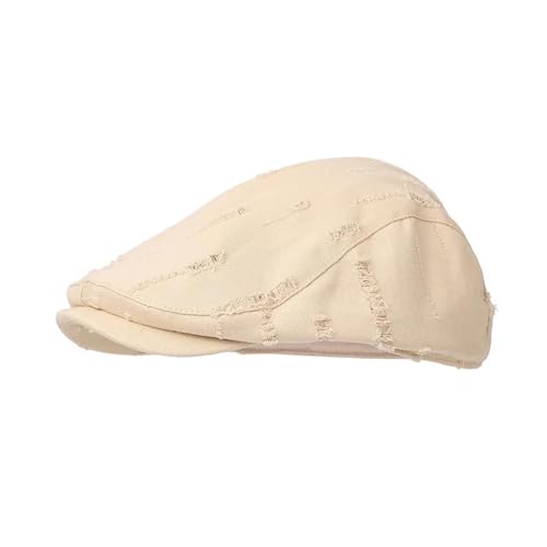 Hasdnker Strickmützen Hüte Mützen Caps Beanie Mütze Beanie Baskenmütze Damen Frühlingshüte Für Frauen Gewaschenes Loch Retro Trendy Schirmmütze Einfarbig 56-58Cm Khaki von Hasdnker