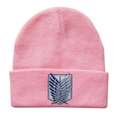 Hasdnker Strickmützen Hüte Mützen Caps Beanie Mütze Beanie Bestickte Strickmütze Für Damen Und Herren, Warme Studentenmütze, Kalte Mütze, Einheitsgröße, Rosa von Hasdnker