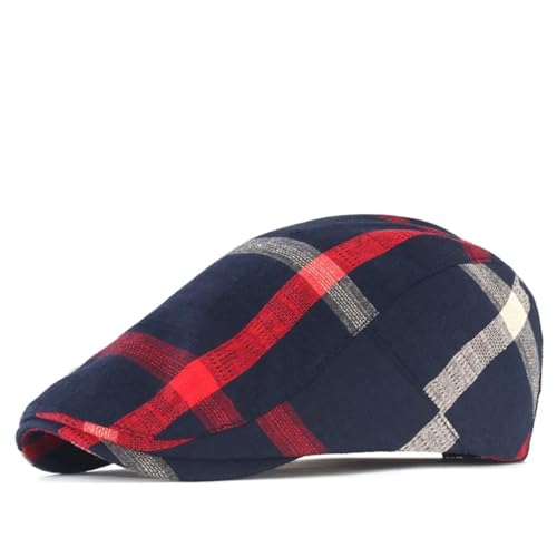 Hasdnker Strickmützen Hüte Mützen Caps Beanie Mütze Beanie Herren Damen Klassischer Stil Karierte Baskenmützen Lässige Unisex Sportmützen Baumwollhüte Schiebermütze Malermütze 55-60Cm Marine von Hasdnker