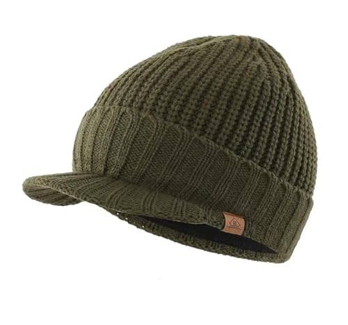 Hasdnker Strickmützen Hüte Mützen Caps Beanie Mütze Beanie Herren Outdoor Newsboy Mütze Winter Weiche Warme Mütze Dick Gestrickte Krempe Beanie Alltagsmütze Mit Schirm 58-60Cm Weiß von Hasdnker