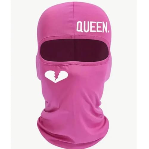 Hasdnker Strickmützen Hüte Mützen Caps Beanie Mütze Beanie Skimaske Mit Buchstaben-Print Für Männer Und Frauen, Sturmhaube, Gesichtsmaske, Outdoor-Reitmasken, Romantischer Liebhaber, Pink von Hasdnker