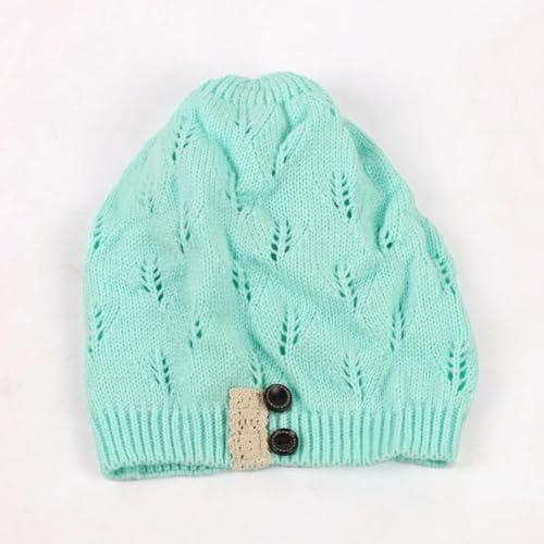 Hasdnker Strickmützen Hüte Mützen Caps Beanie Mütze Beanie Strickmützen Im Koreanischen Retro-Knopf-Design Für Damen Im Herbst Und Winter, Dünn, Vielseitig, Mit Show-Gesicht, Kleine, Elastische Stape von Hasdnker